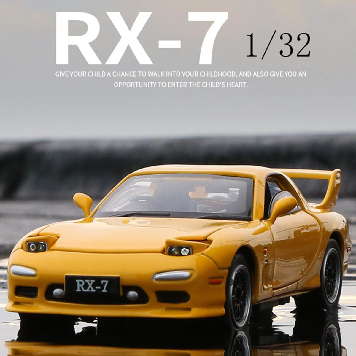 Модель автомобиля Mazda RX7 в масштабе 1:32 литой под давлением игрушка со звуком и