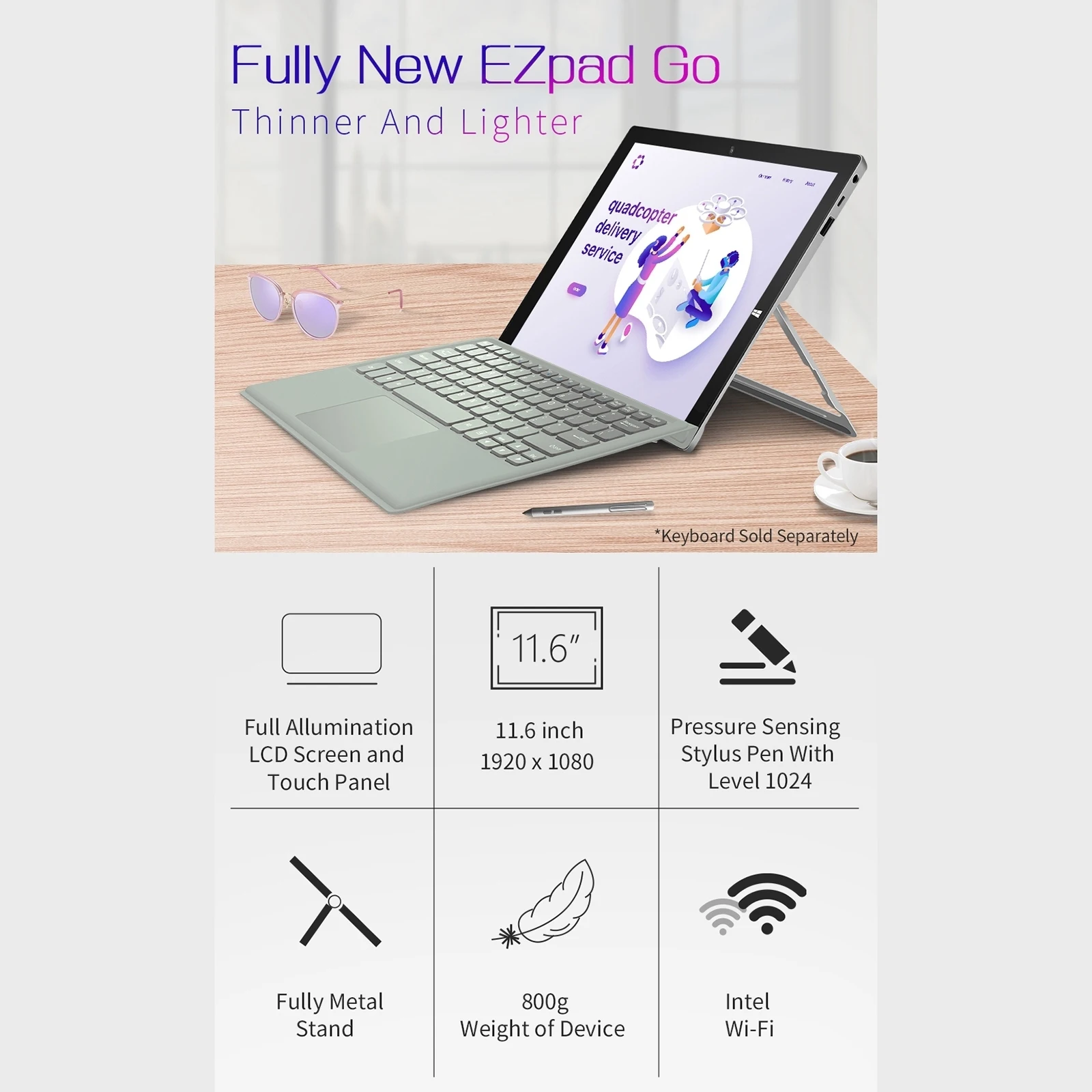 Оригинальный Jumper Ezpad GO Планшетный ПК 11 6 дюймов ГБ 128 Windows 10 Intel Celeron N4120