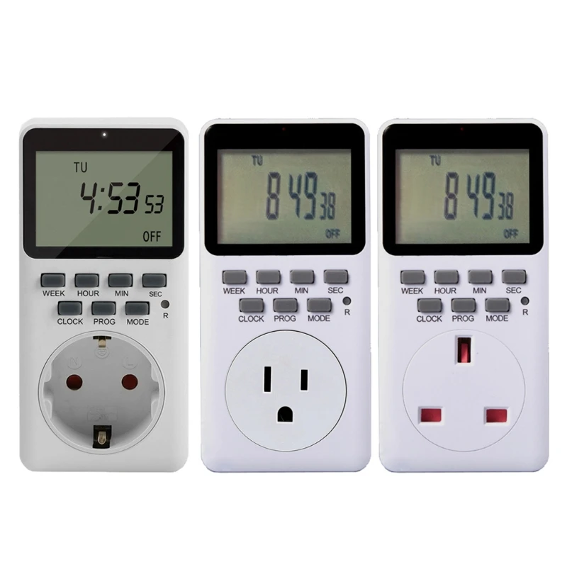 

Outlet Digital Programmable Heavy Duty Smart Indoor Timer for Electric Outlets EU US UK Plug Wall Switch Grounded Drop Shipping