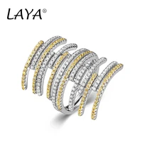 laya 925 sterling silver fashion new style multi line design high quality zircon ring for womens elegant wedding party jewelry