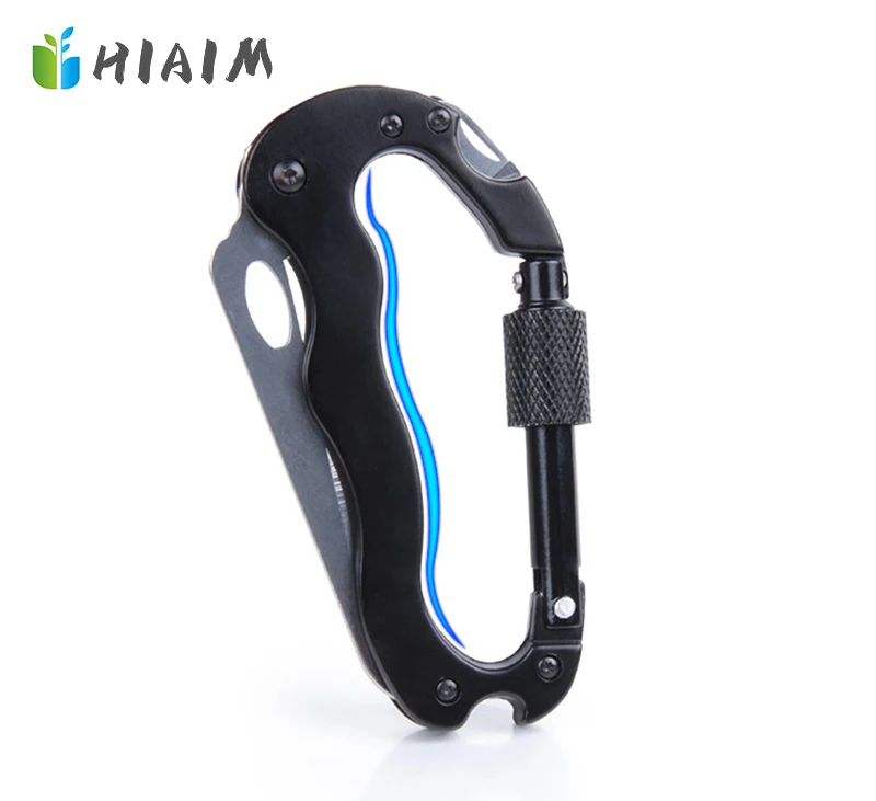 

1pc Multifunction Self Defense Tools Climbing Carabiner Security Hook Gear Buckle Outdoor Safety defensa personal Tactical Knife