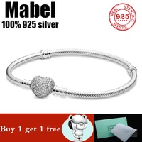 hot sale 100 real 925 sterling silver pando bracelet fit original love snake charms bangle diy high quality jewelry for women