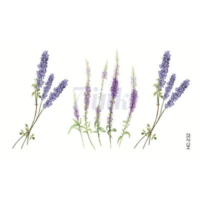 

Переводная татуировка, Милая Лаванда, зеленые, красные цветы, листья, водостойкая Временная поддельная татуировка для взрослых и детей, 10,5 х...