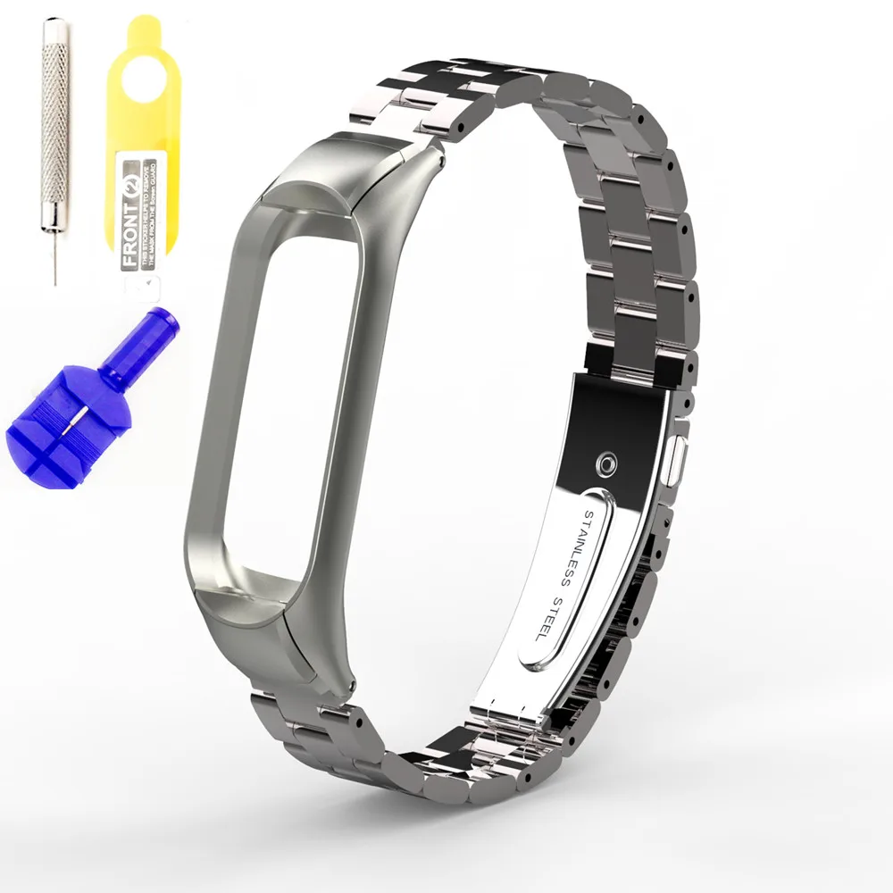 301-BXGSX-SilverT E-ZONE mi band 3 металлический ремешок для Xiaomi mi Band 3 Браслет Смарт-часы Band 3 аксессуар - Цвет: 301-BXGSX-SilverT