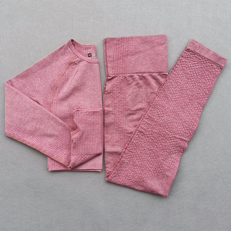 2 шт./компл. спортивный костюм женский бесшовный комплект для йоги спортивная