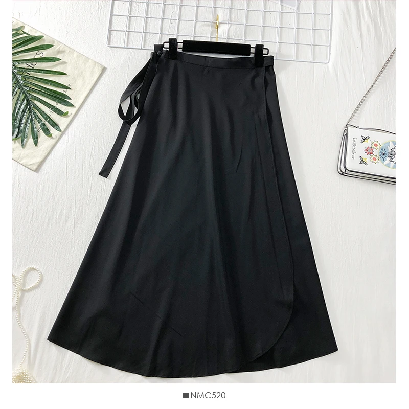 Женская юбка с оборками черная однотонная Повседневная трапециевидная в