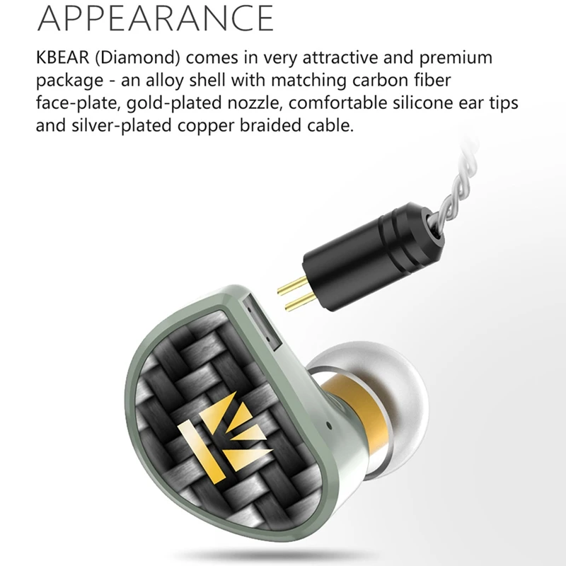 KBEAR с украшением искусственными бриллиантами наушники для мобильного телефона