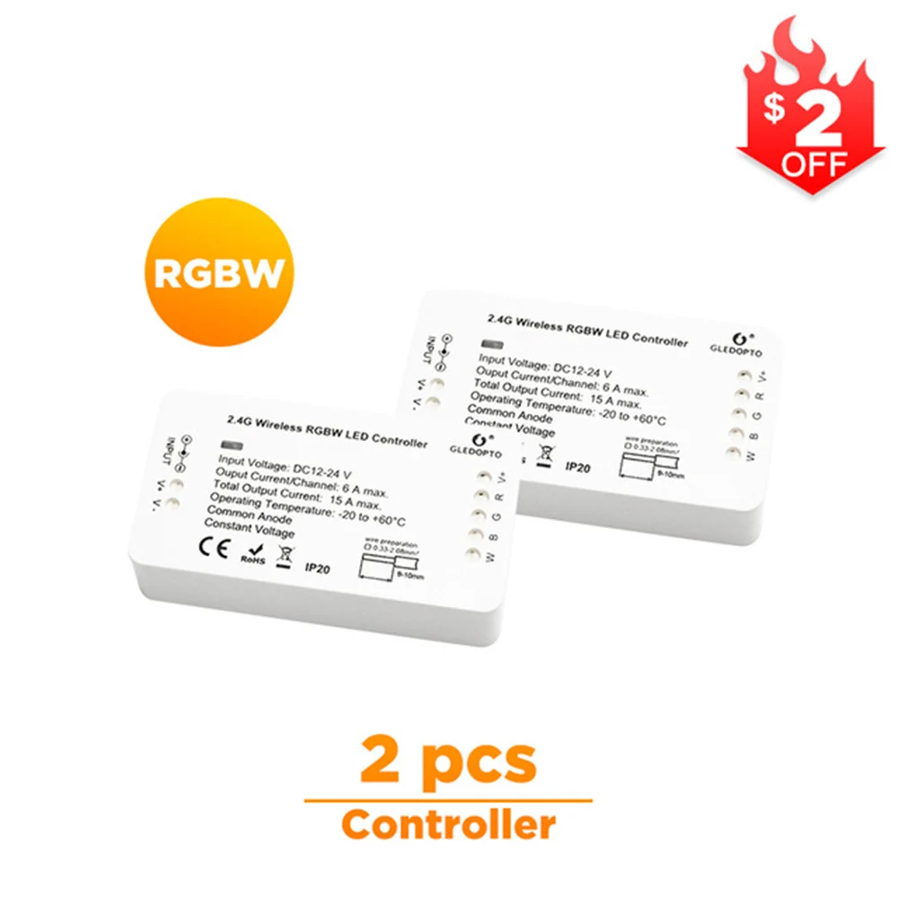 2pcs RGBW G светодиодный opto Zigbee RGBCCT RGBW светодиодный контроллер управления Smart 12V 24V DC Голосовое управление Echo Plus Smartthings Zigbee 3,0 контроллер-концентратор - Цвет: 2pcs RGBW