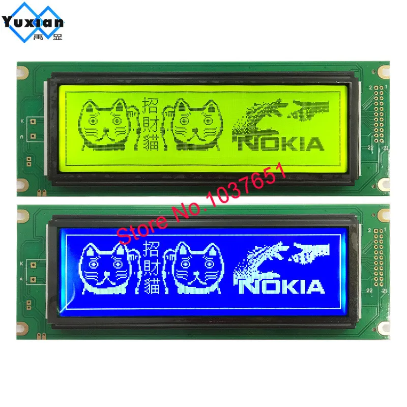 Módulo Lcd 24064 Display Azul Verde Uci6963 ou T6963 Lcm240642 Lm24064dfw