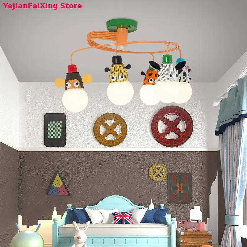 

Скандинавская постмодернизированная Люстра для детской комнаты, креативная светодиодная люстра с защитой глаз для мужчин и женщин, люстра ...