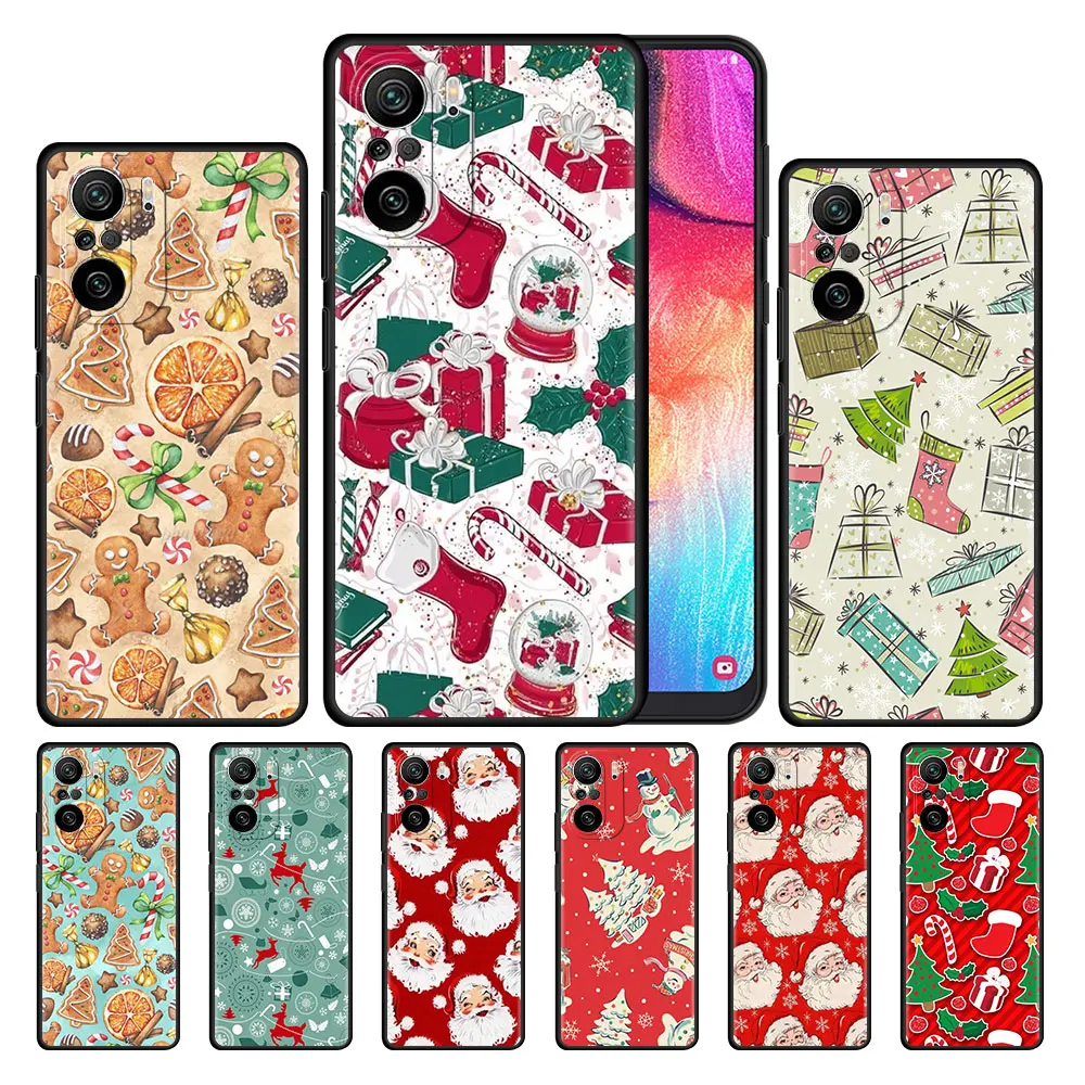 

The Christmas Festival Cover Case For Xiaomi Redmi Note 10 9S 9 8 Pro 9C 7 9A 8T 6 K40 Black Silicone Phone Fundas