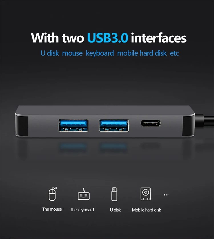 Thunderbolt 2 Thunderbolt 3 4 в 1 USB-C HDMI адаптер 2x USB3.0 type-C PD концентратор для huawei P20 Pro samsung Dex Galaxy S9/S8
