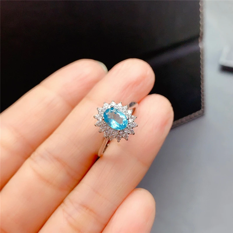 WEAINY Paparacha Цвет натуральный Апатит кольцо S925 серебряное модное ювелирное изделие