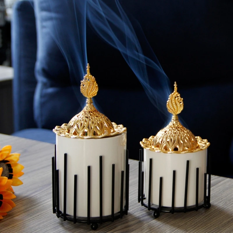 

Middle East Arab Arab Incense Stick Holder with Leaf Ash Catcher Handmade Cute Incense Holder for Home Office Fragrance