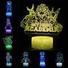 Акриловая настольная лампа 3d, светодиодный светильник в стиле аниме Моя геройская Академия академического Дарби, для спальни, украшение, крутой комикс, подарок, ночсветильник в мультяшном стиле