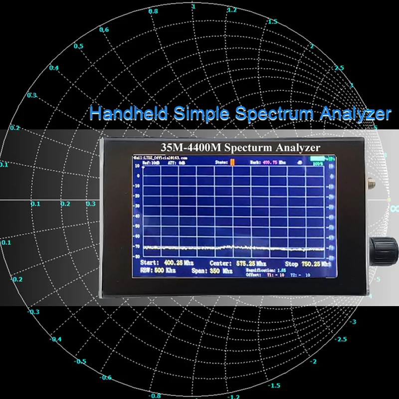 

35M-4400M Professional Spectrum Analyzer Measurement of Interphone Signal 800ms 4.3 Inch LCD Screen Handheld Simple Black Tools