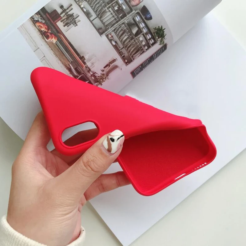 Простые однотонные Чехлы ярких цветов для телефонов мягкая задняя крышка из ТПУ