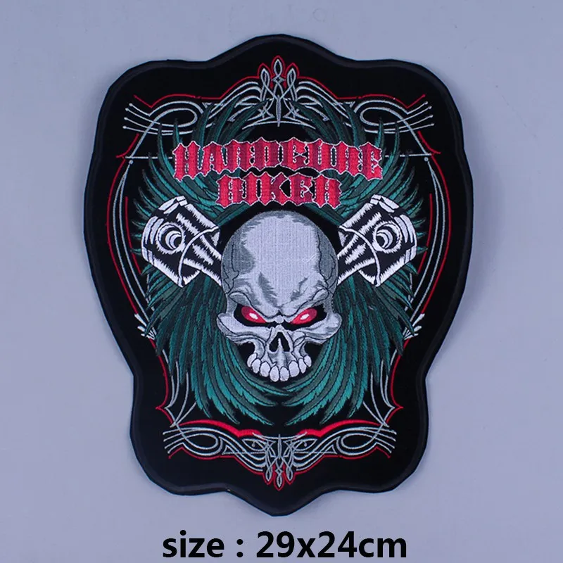 Нашивки с вышивкой черепа в стиле панк &quotсделай сам&quot большие вышитые значки