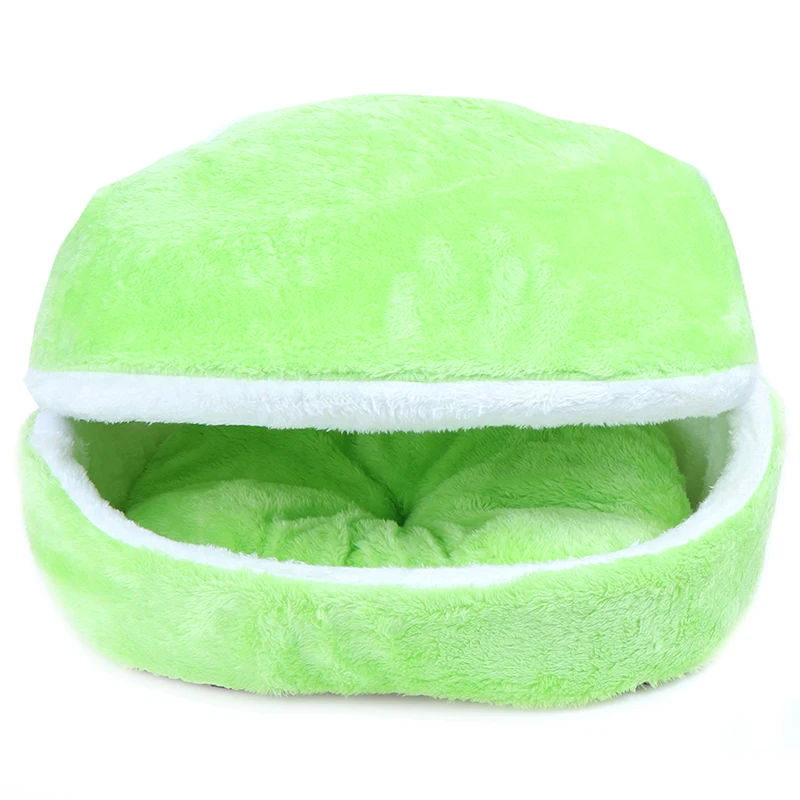 Теплая кровать для кошки домик собаки гамбургеров непродуваемый коврик питомца