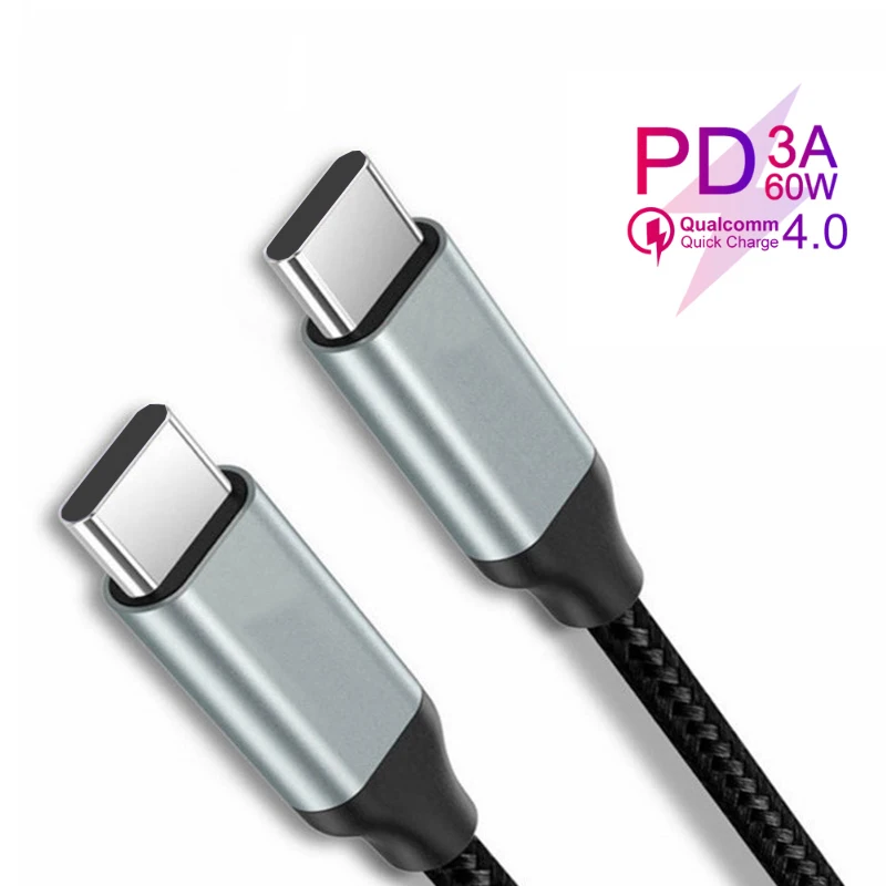 60W PD USB Cable PD 3.0 Fast Charger Wire Quick Charge 4.0 Mobile Phone Cable for Xiaomi 9 iPhone 8 X XR XS 11 Pro Max SE Google