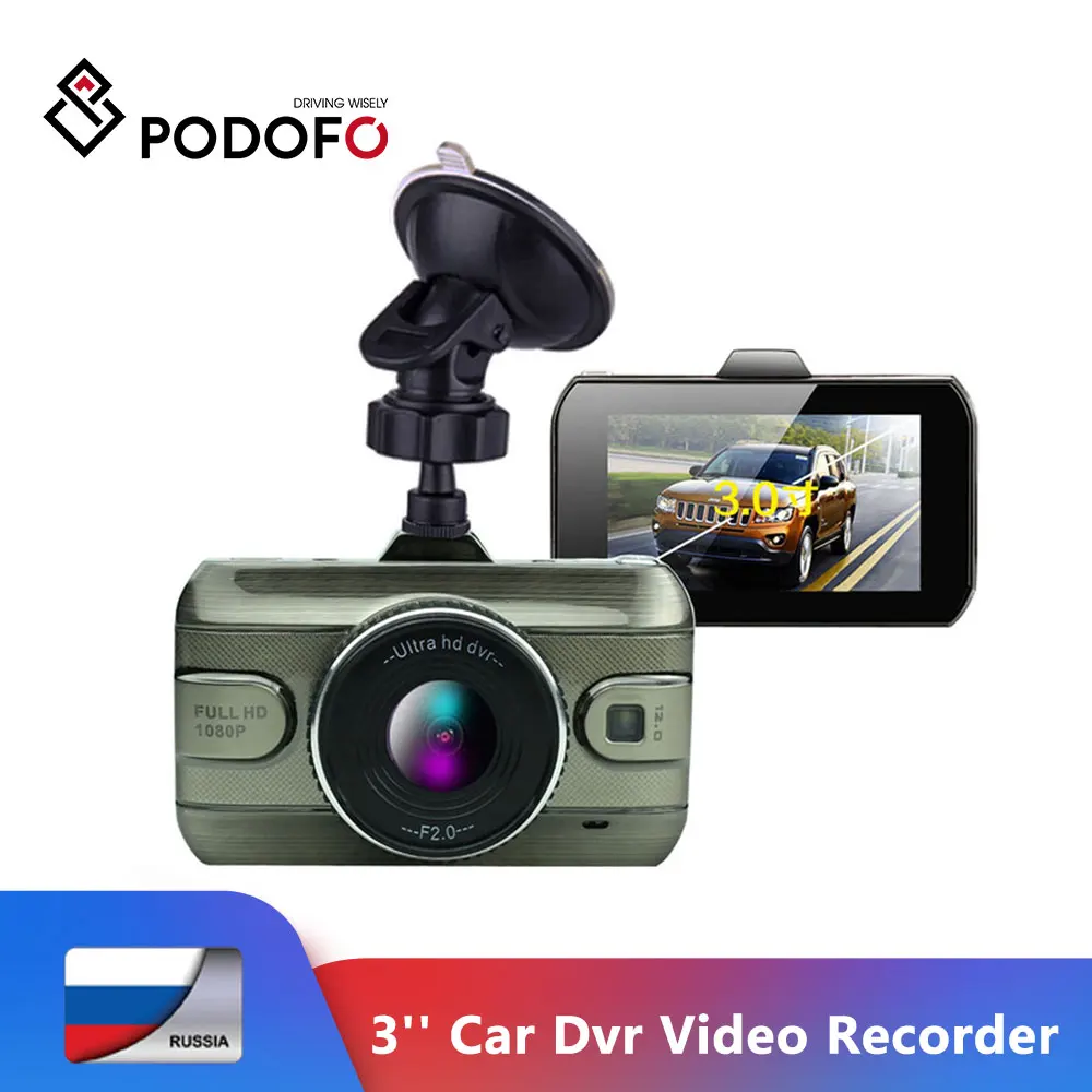 Podofo Новые 3 дюймов Автомобильный видеорегистратор Камера полный HD1080P Автомобильный видео Регистраторы петля Запись Dash Cam Ночное видение автомобиля Камера DashCam