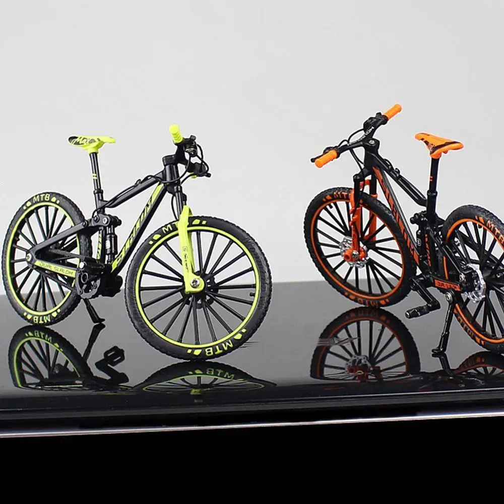 

Mini 1:10 Alloy Bicycle Model Diecast Metal Finger Mountain Bike Racing Toy Bend Road Simulation Collection Toys for Children