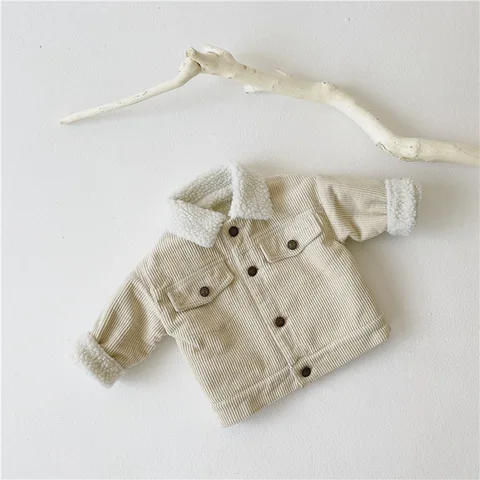 Вельветовая куртка для новорожденных девочек и мальчиков, детское пальто для младенцев, теплая весенне-зимняя плотная детская верхняя одежда, детская одежда