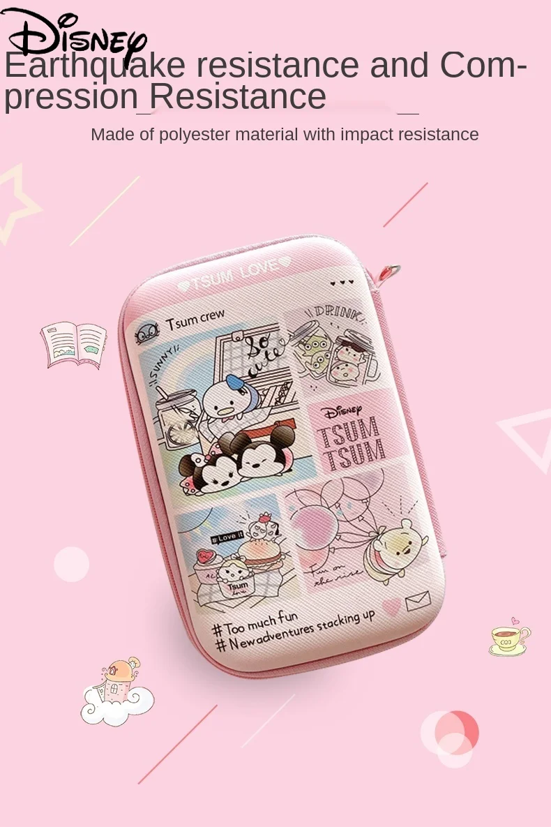

Disney Fashion Cute Mickey Data Cable Hard Drive Simple Portable Earphone Lipstick Cosmetic Storage Bag