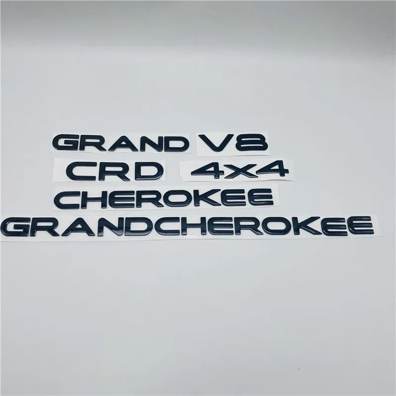 Black /Silver /Gold For Grand Cherokee 4x4 CRD V8 Front Left & Right Side Door Emblem Rear Tail Logo Letters Name Plate