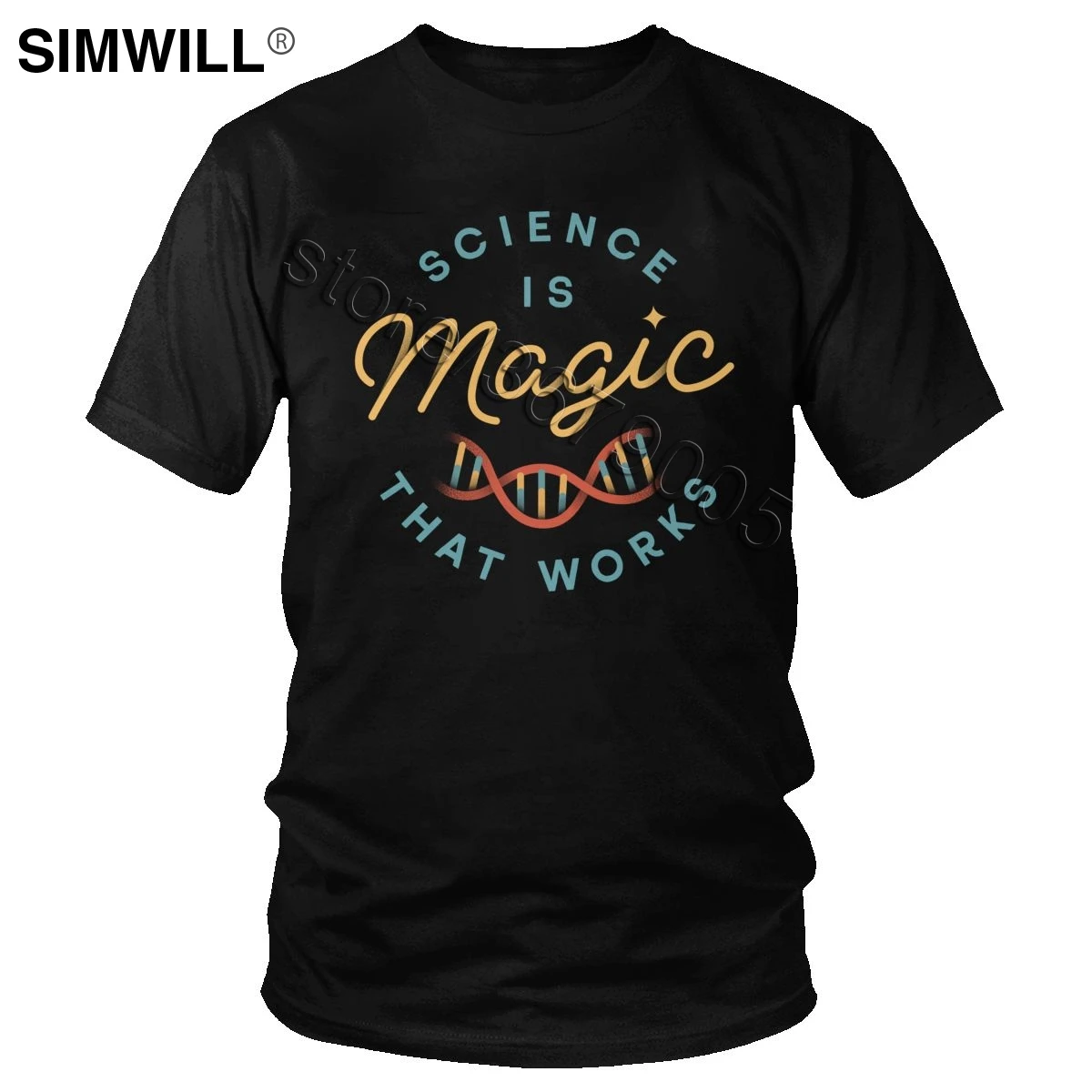 

Summer Latest Tshirt Men Cotton Science Is Magic That Works T Shirt Short Sleeve Scientist DNA Leisure T-shirt Urban Fashion Tee