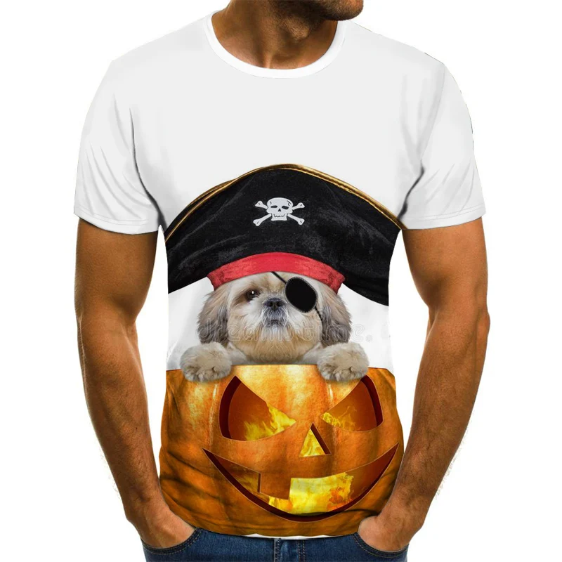 

2021 New Fashion 3D Printed T-shirt Animal Pattern Summer Short Sleeve Round Neck Top Casual men's T-shirt