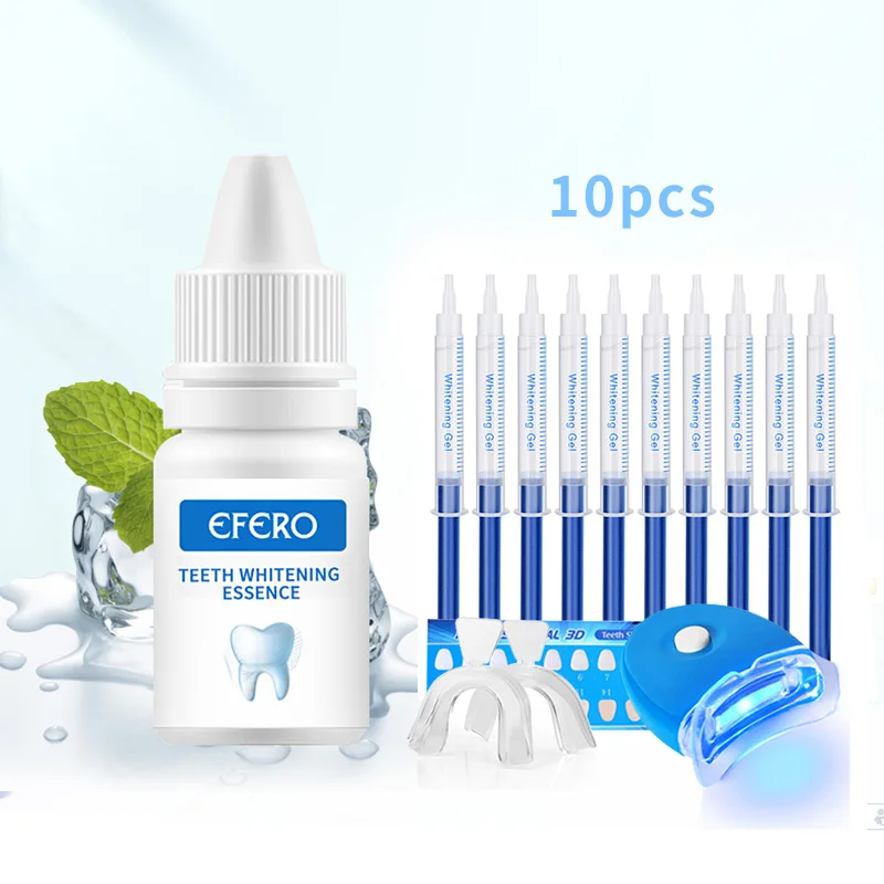 

Efero Oral Care Teeth Whitening Essence Tooth Bleaching Gel Brightening 10pcs Kits Dental Peroxide Teeth Whitening Set