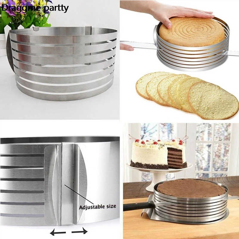 

Adjustable Round Cake Ring Mold 6-10 Cm 16-30 Cm Retractable Mousse Cake Ring Stainless Steel Circle Baking Ring Cake Tools
