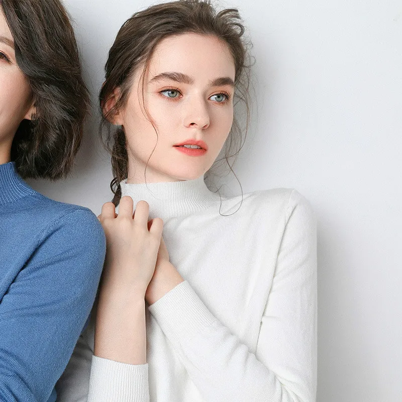 

Winter Red Sweaters Ladies Knitted Turtleneck Girls Slim Thick Fashion Women Pullover Knitwear Cute Oversized Wool Sweater 2xl