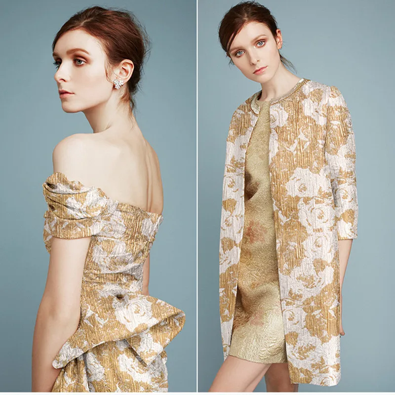100x130cm/piece Luxury texture jacquard fabric Jinfeng Yulu three-dimensional brocade | Дом и сад