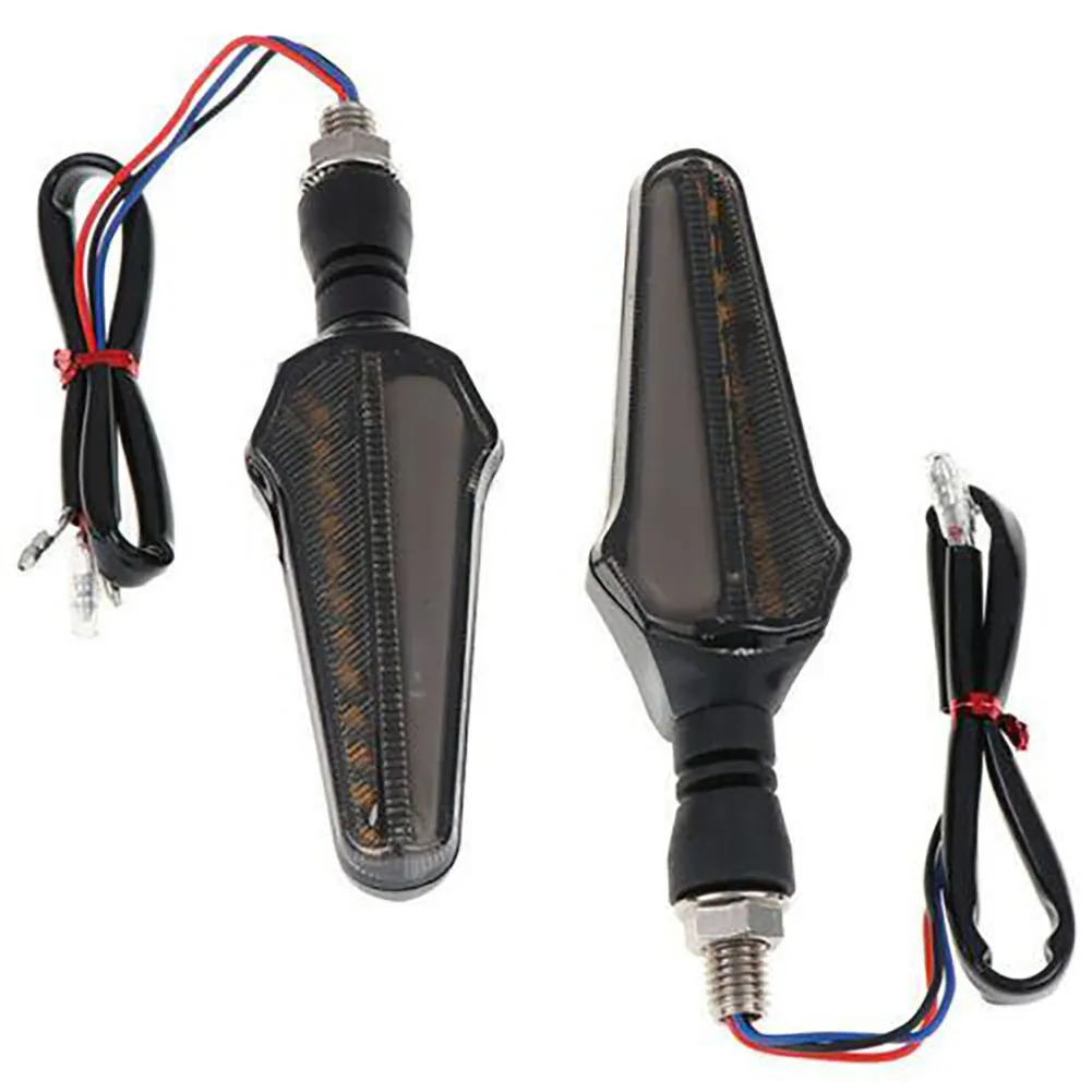 

4pcs Turn Signal Indicator Amber Flowing Front/Rear Lights White Motorcycle