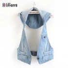 Летняя женская джинсовая куртка с открытой спиной и капюшоном, 2020, жилеты, короткий топ, Женский Повседневный джинсовый жилет, верхняя одежда, уличная одежда, джинсовое пальто для девочек