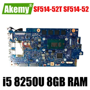 for acer sf514 52t sf514 52 laptop motherboard 17809 1m 448 0d703 001m motherboard cpu i5 8250u with 8gb ram tested 100 work free global shipping