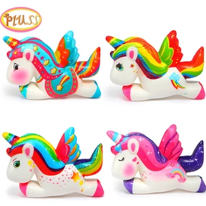 Мягкие сжимаемые игрушки в виде единорога каваи, Pegasus, медленно восстанавливает форму, кукла из мультфильма, для снятия стресса, забавная игрушка в подарок для детей