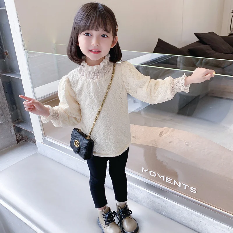 

Girl Sweater Kids Outwear Tops 2021 Black Plus Thicken Warm Winter Autumn Knitting Cotton Teenager Overcoat Children Clothing