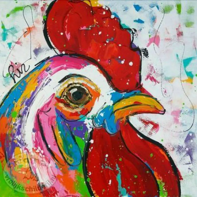 

5D DIY Animal Diamond Painting Cartoon Rooster Full Round Square AB Drill Resin Icon Handicraft Patch Embroidered