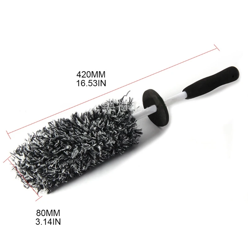 

Premium Microfiber Wheel Tire Cleaning Brush Non-slip Easy-Clean Handle Spokes Wheel Barrel and Brake Caliper for Car