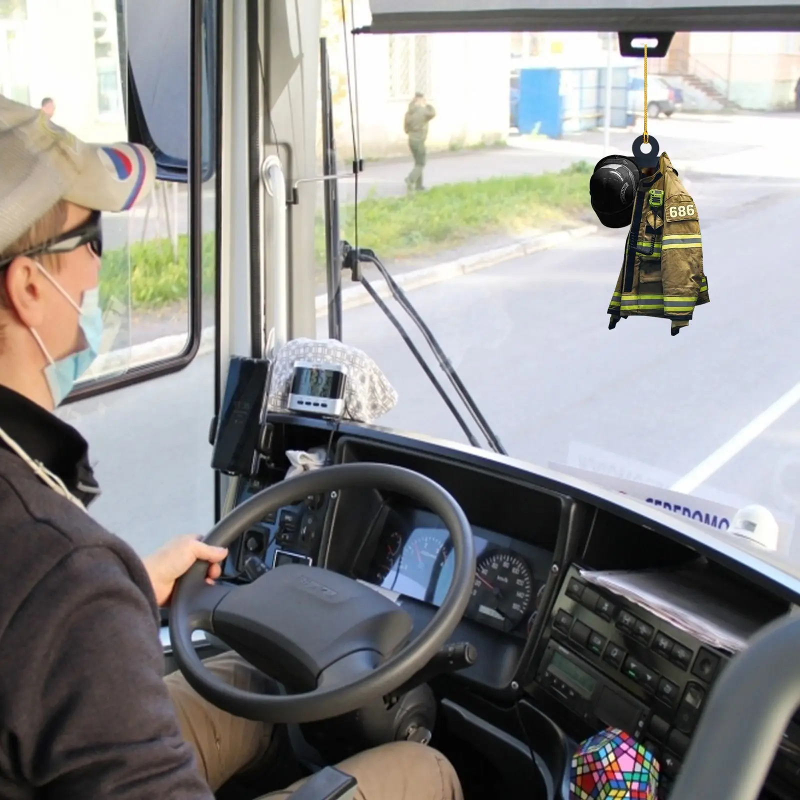 Орнамент Пожарника подвесное украшение на рождественскую елку униформа