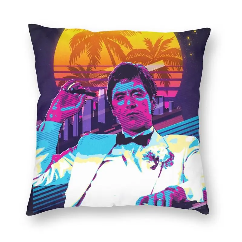 

Scarface Film Movie Pillow Case Home Decorative Luxury Retro Art Tony Montana Al Pacino 80s Cushion Decoration Salon Pillowcase