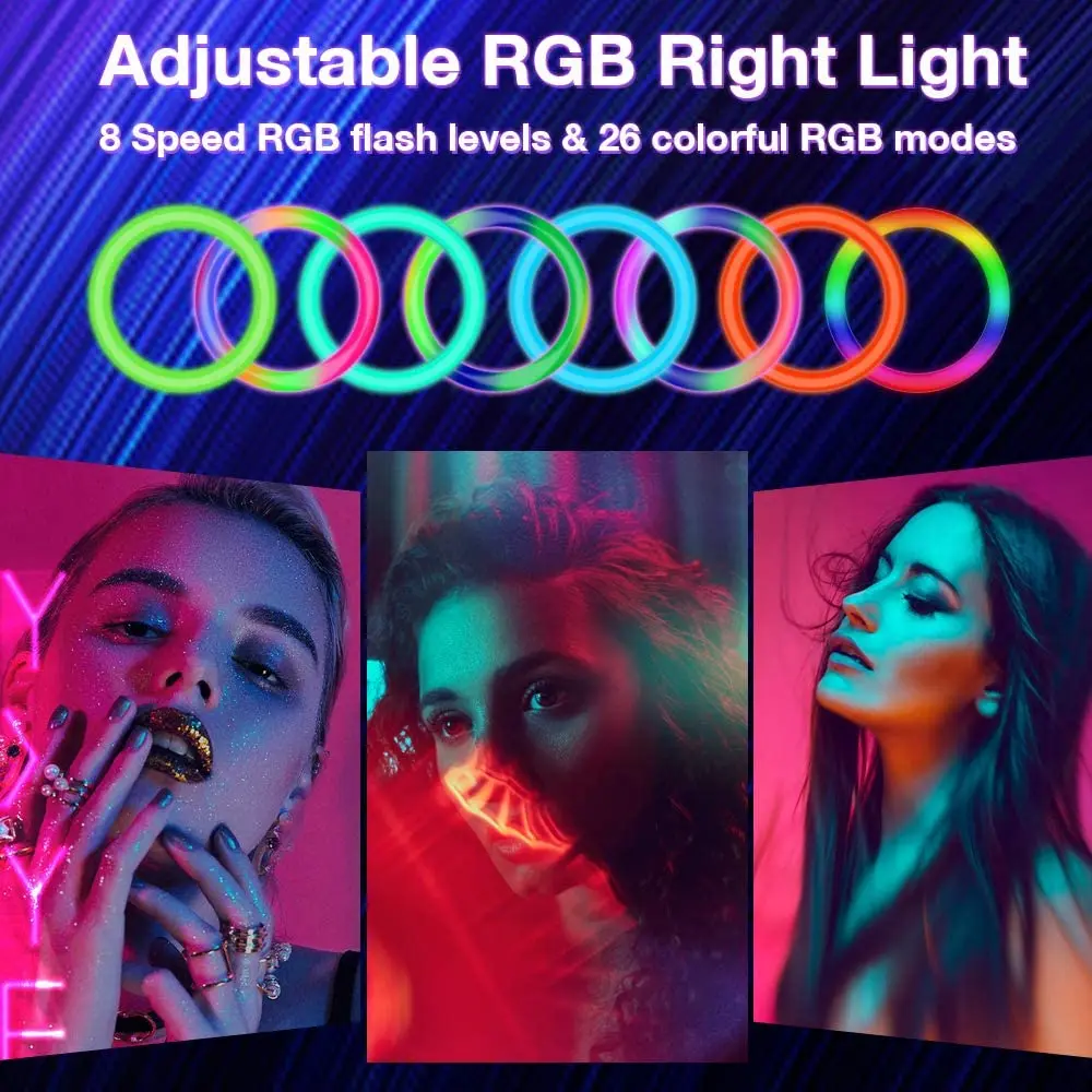 Кольцевой светильник Rgb лампа кольцо круглого сечения с Штатив для смартфона