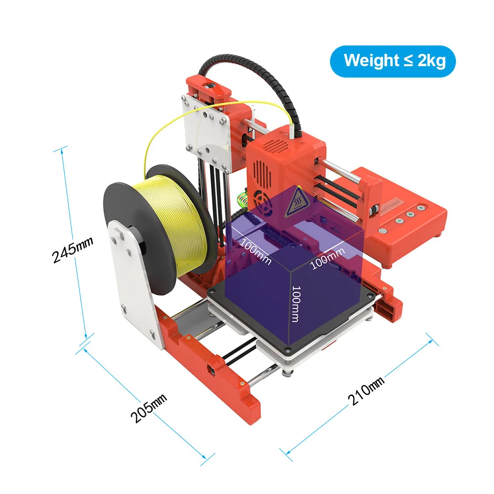 

EasyThreed 3D Printer 100*100*100mm Print Mini Desktop Children Size High Precision Mute Printing with TF Card PLA Sample