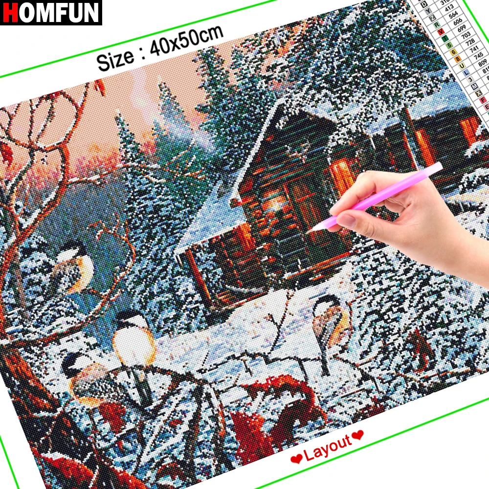 HOMFUN 3D алмазов картина &quotПтица Снежный дом&quot Сделай Сам Полный Стразы сверла