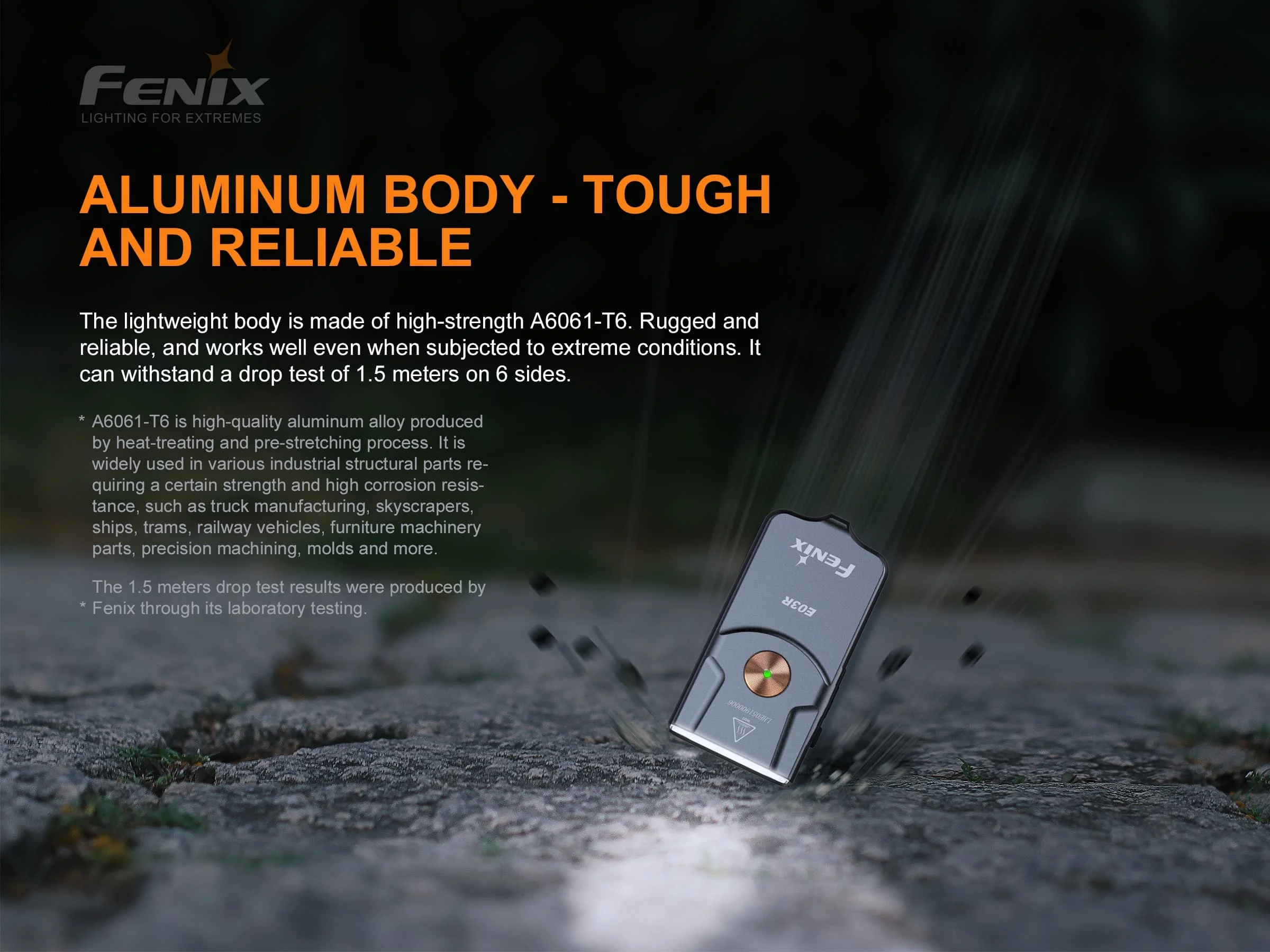 Фонарик Fenix E03R с брелоком зарядный порт Type-c Повседневный портативный для дома |