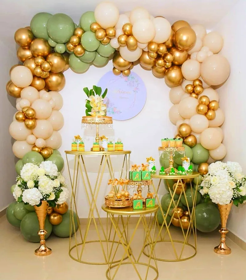 

136pcs Avocado Green Balloon Garland Arch Kit Retro Color Balloon Set Wedding Birthday Party Decorations Baby Shower Helium