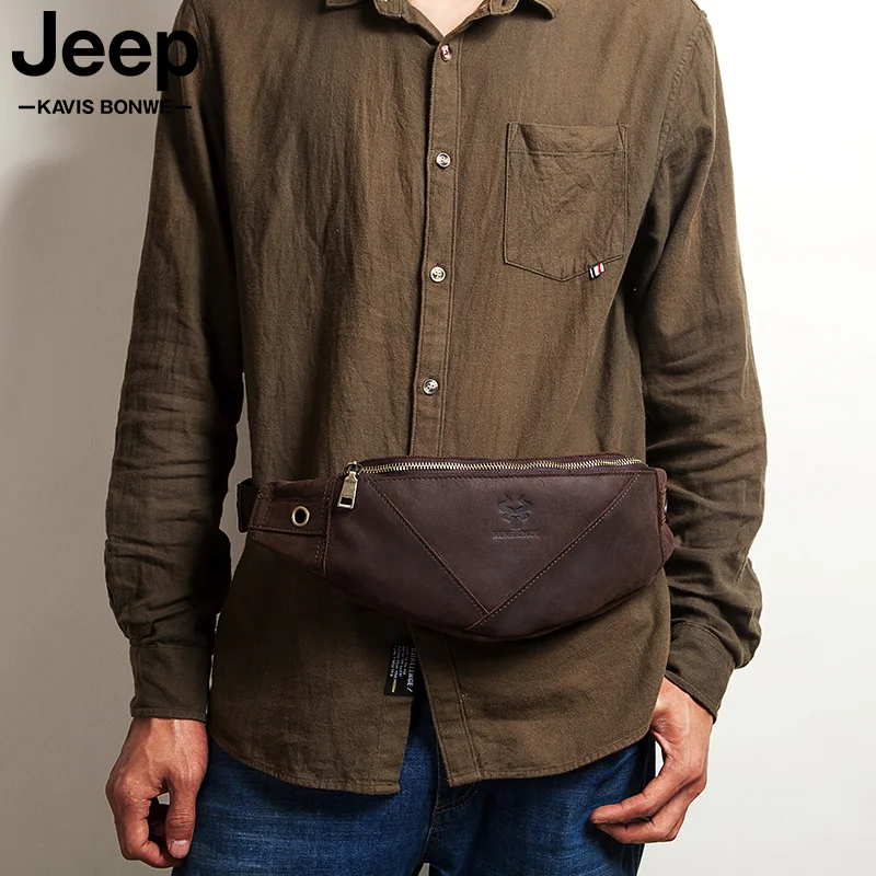 Мужская поясная сумка из натуральной воловьей кожи мужской держатель для